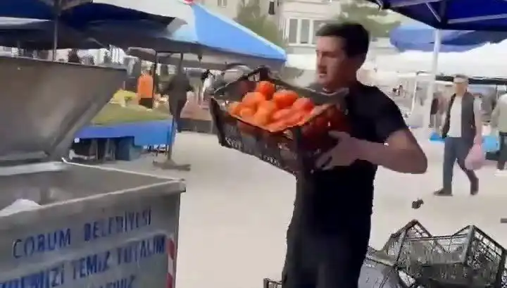 Domatesleri Çöpe Döken Pazarcıya Şok Faizle Cezalı Rekor Uygulandı!